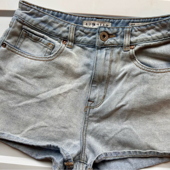 Bullhead Pants - Bullhead Light Blue Denim Mom Shorts